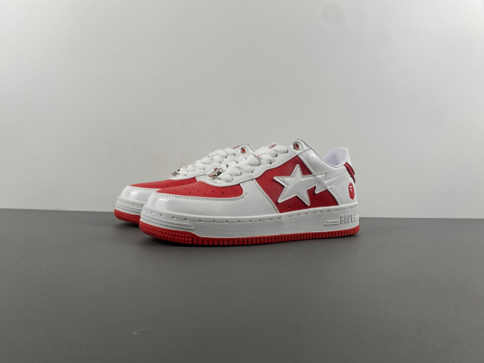 a bathing ape bape sta patent leather white grey