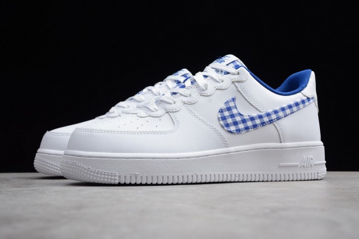 nike air force 1 qs “gingham pack” white/indigo force av6232-100