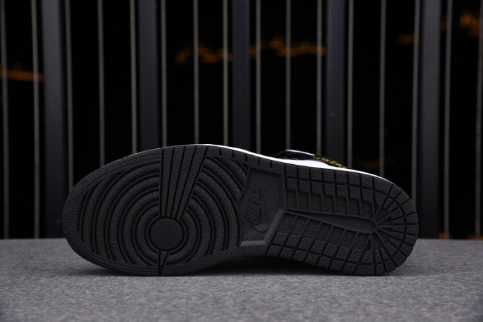 air jordan 1 mid patent black white gold 852542-007