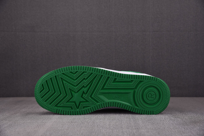 a bathing ape bape sta patent leather green white