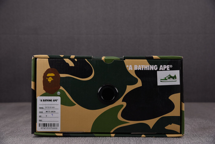 a bathing ape bape sta patent leather green white