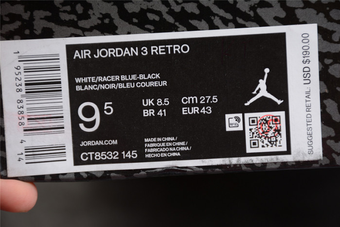 air jordan 3 “racer blue” ct8532-145