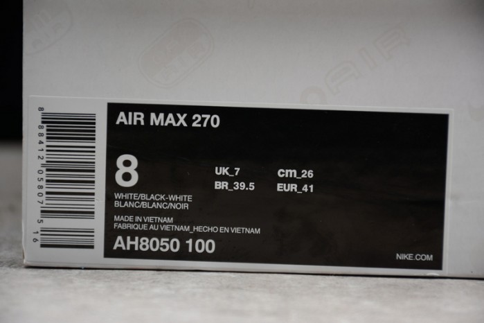 Nike Air Max 270 White Black AH8050-100