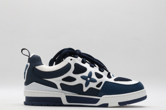 l&v skate sneaker marine white