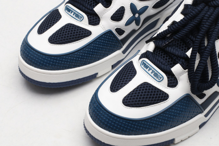 l&v skate sneaker marine white