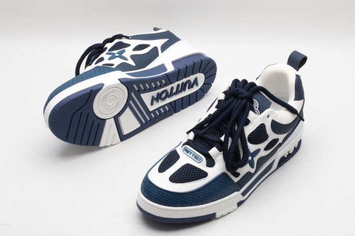 l&v skate sneaker marine white