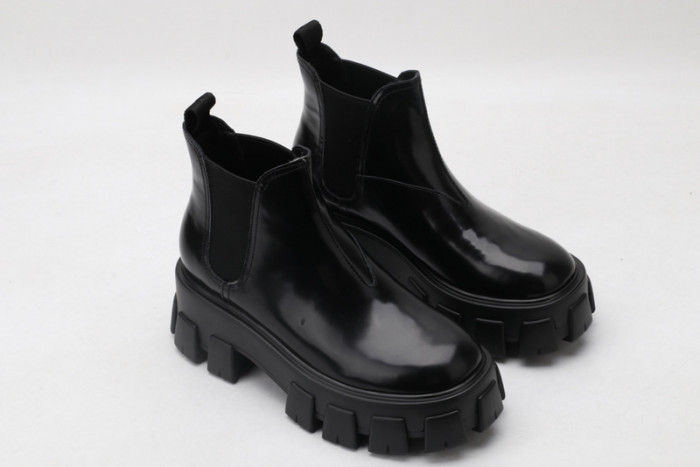 prad monolith brushed leather chelsea boots