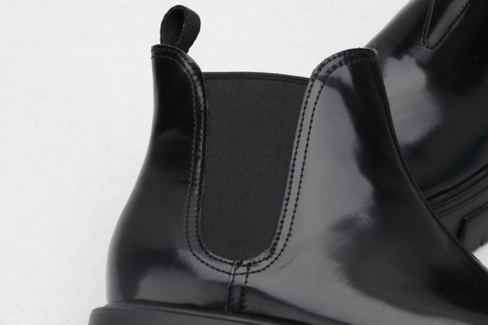 prad monolith brushed leather chelsea boots