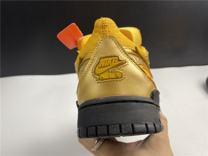 fw x nike air rubber dunk “university gold” cu6015-700