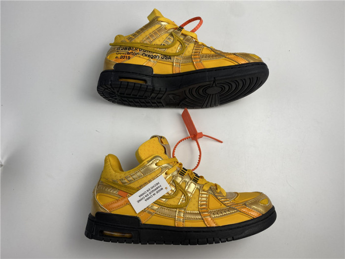 fw x nike air rubber dunk “university gold” cu6015-700