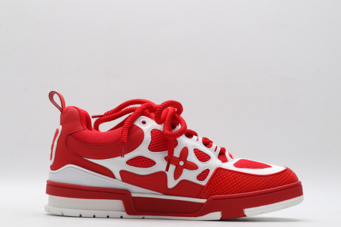 l&v skate sneaker red white