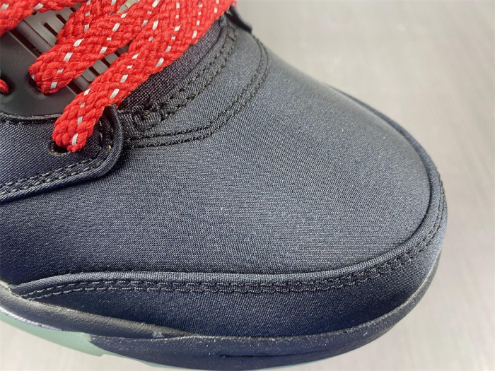 clot x air jordan 5 low black green red dm4640-036