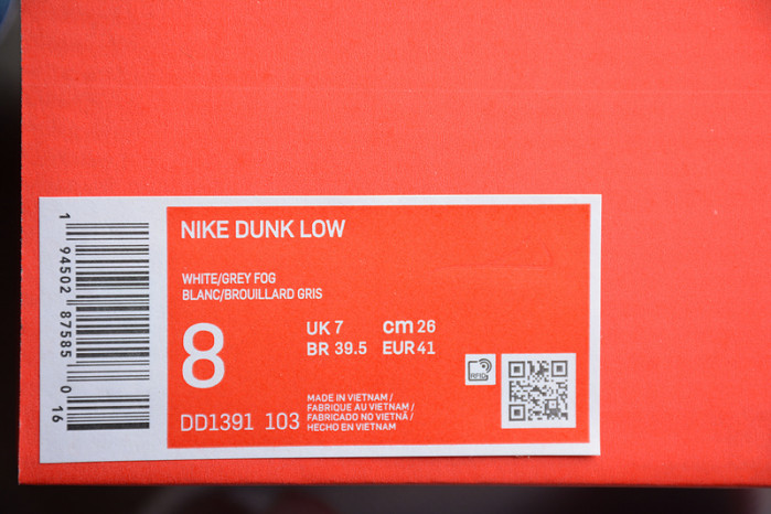 nike dunk low grey fog dd1391-103