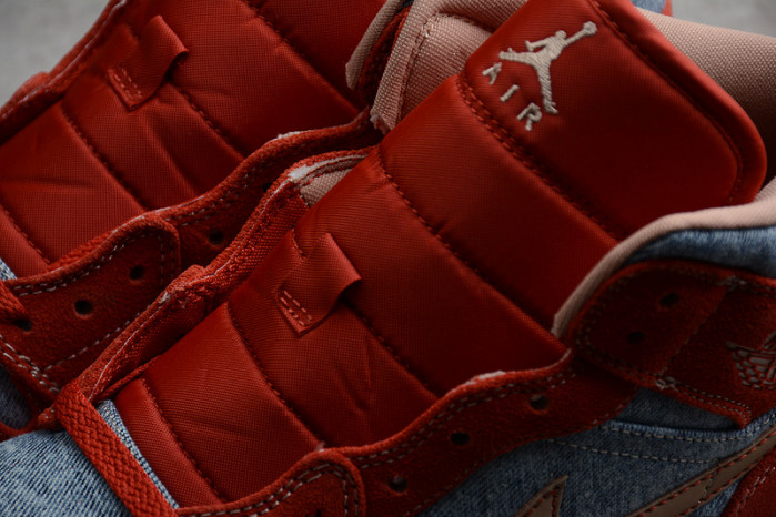 jordan 1 mid denim red - dm4352-600