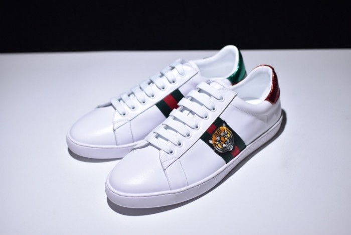 gu ace embroidered low-top sneaker with tiger mens