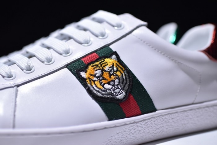 gu ace embroidered low-top sneaker with tiger mens