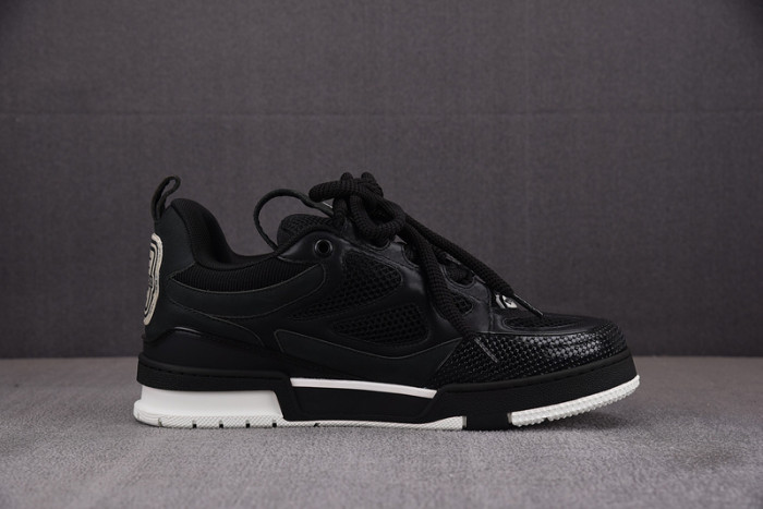 l&v skate sneaker black white