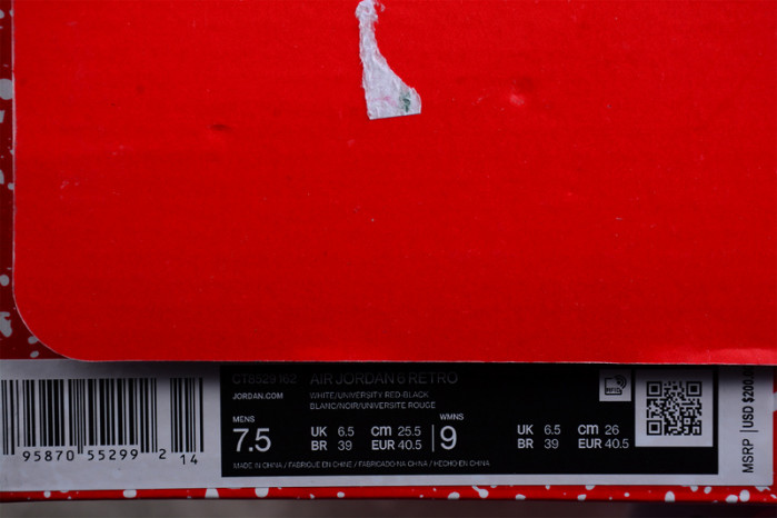 air jordan 6 red oreo ct8529-162