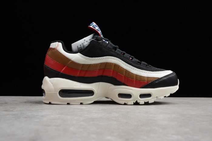 nike air max 95 “pull tab” pack black/ sail-ale brown-gym red aj4077-002