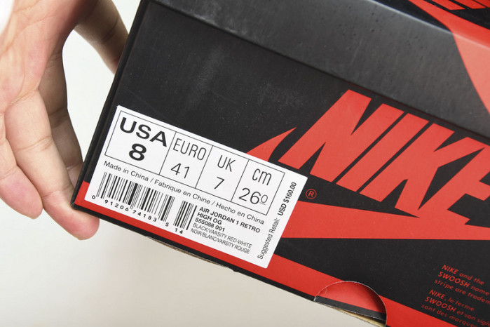 air jordan 1 retro bred "banned" (2016) 555088-001