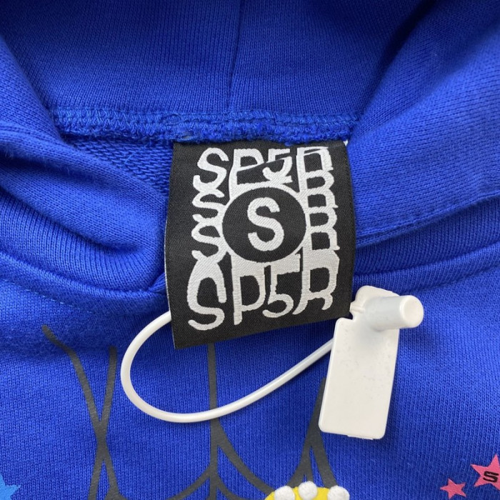 sp5der tc hoodie blue