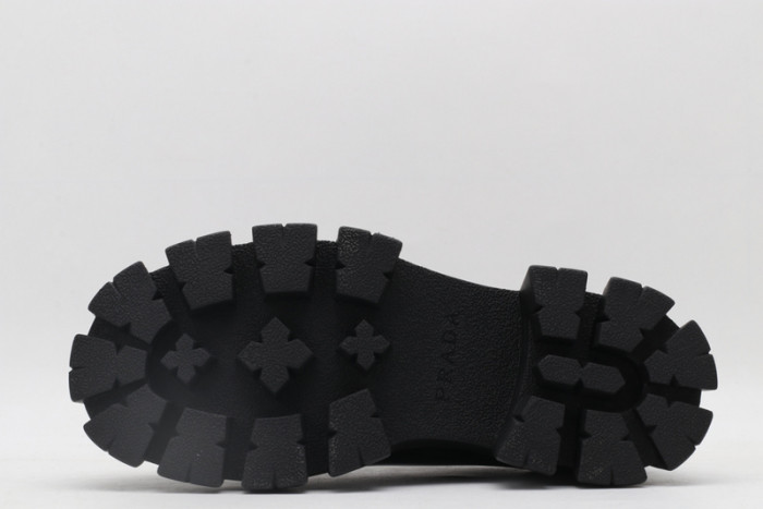 prad patent leather and nylon lace-up shoes