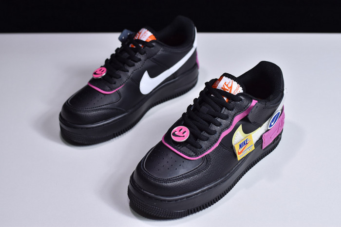 nike air force 1 shadow removable patches black pink cu4743-001