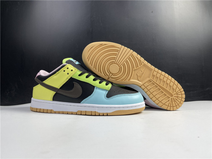 nike dunk low le oil green multi camo dh0957-001