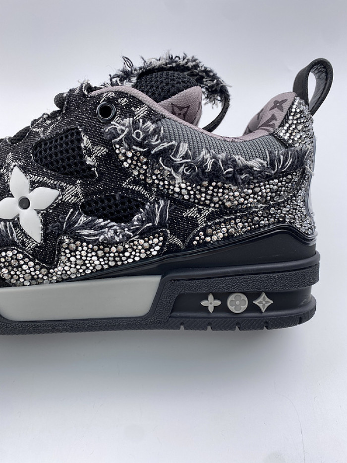 l&v skate sneaker black swarovski monogran